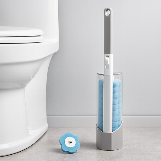 Toilet Wand Kit – 360° Cleaning Brush with 24 Disposable Heads