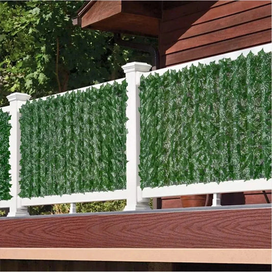 Artificial Green Leaf Fence Panels