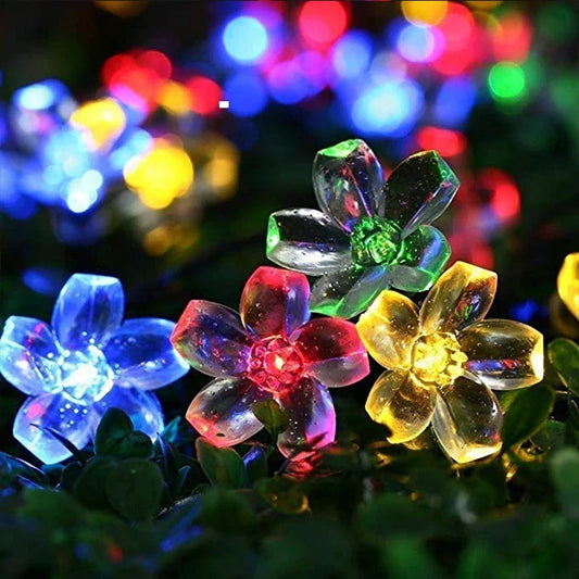 Solar Cherry Flower String Lights