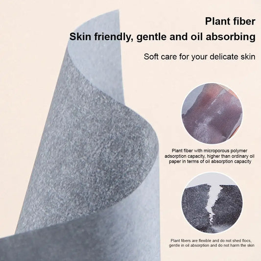 100PCS Face Oil Blotting Papers with Mirror & Makeup Puff – Portable Oil Control Kit