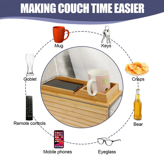 Foldable Couch Tray for Drinks and Snacks