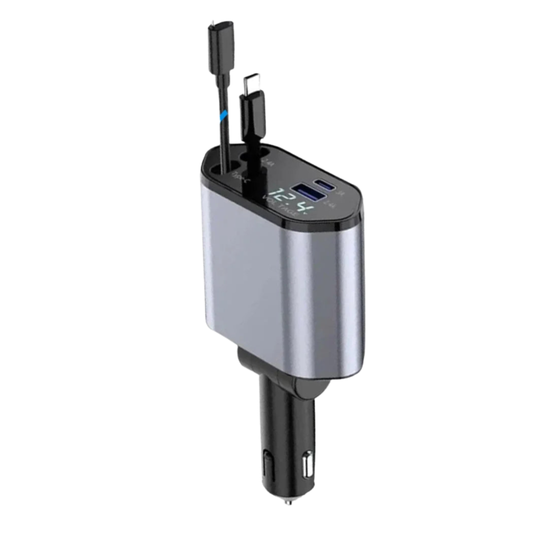 Retractable Car Charger with Starlight Type-C