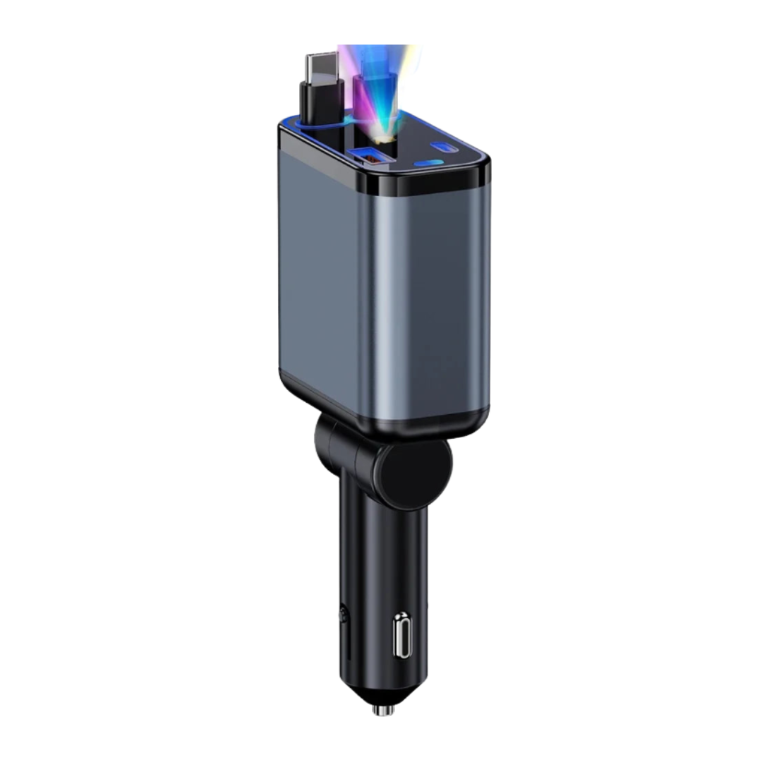 Retractable Car Charger with Starlight Type-C