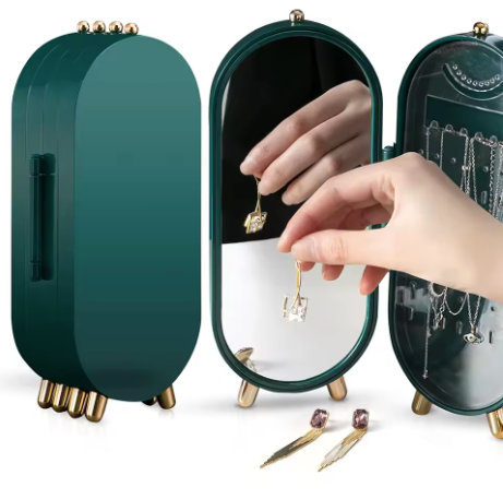 CrystalKeep - Jewelry Storage Case with Mirror