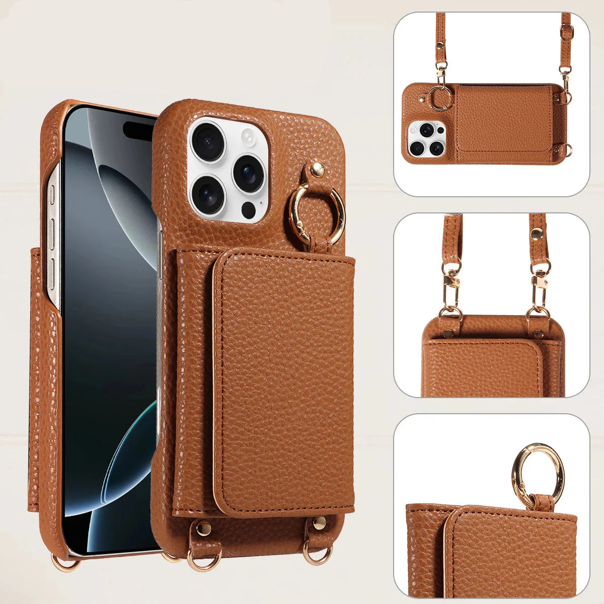 Crossbody PU Leather Wallet Case