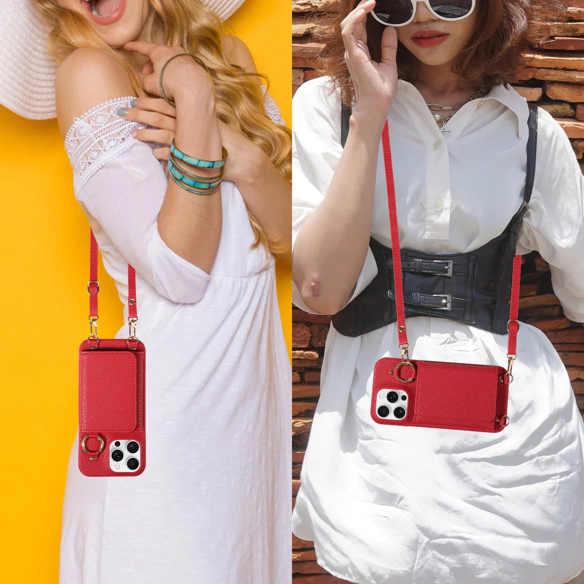 Crossbody PU Leather Wallet Case
