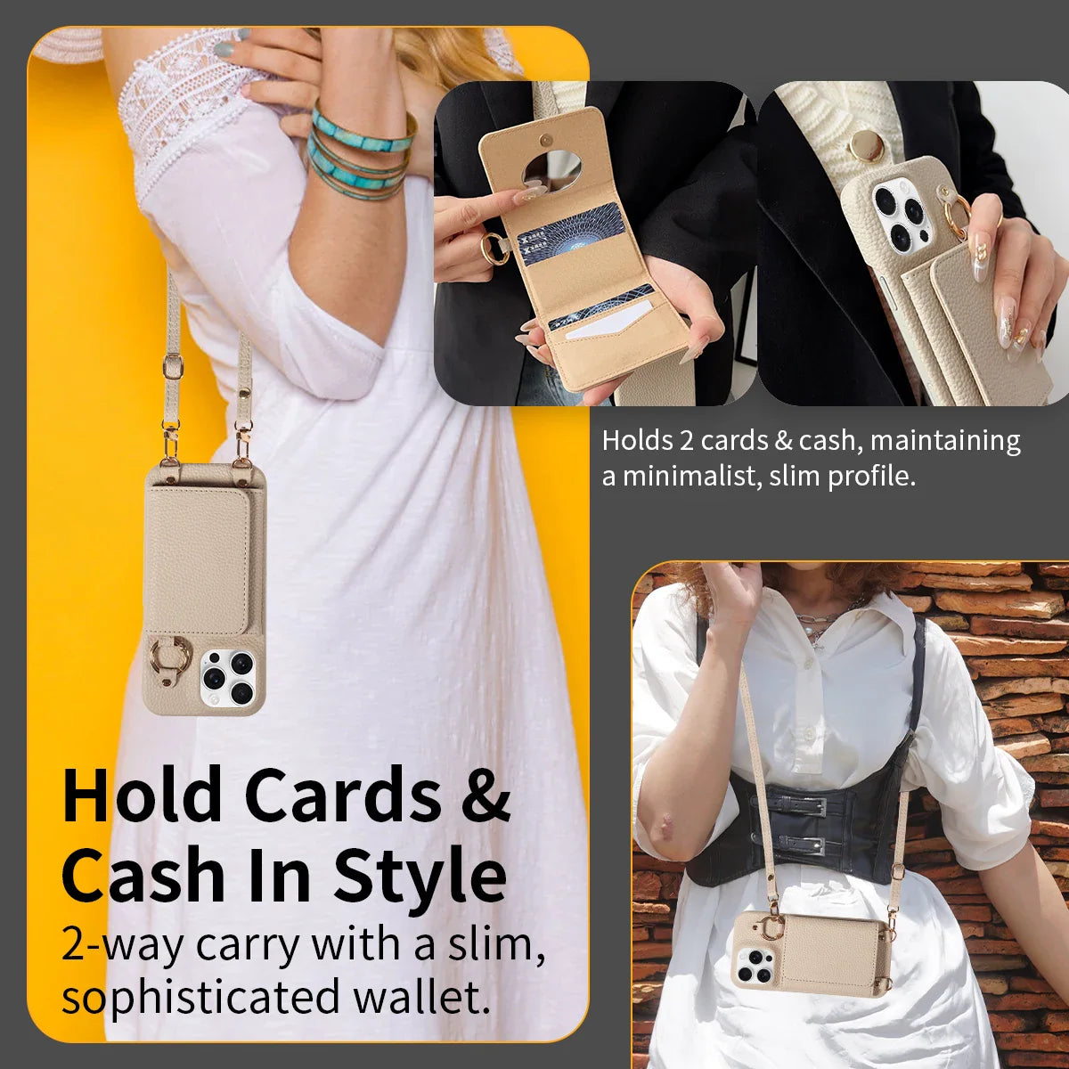 Crossbody PU Leather Wallet Case