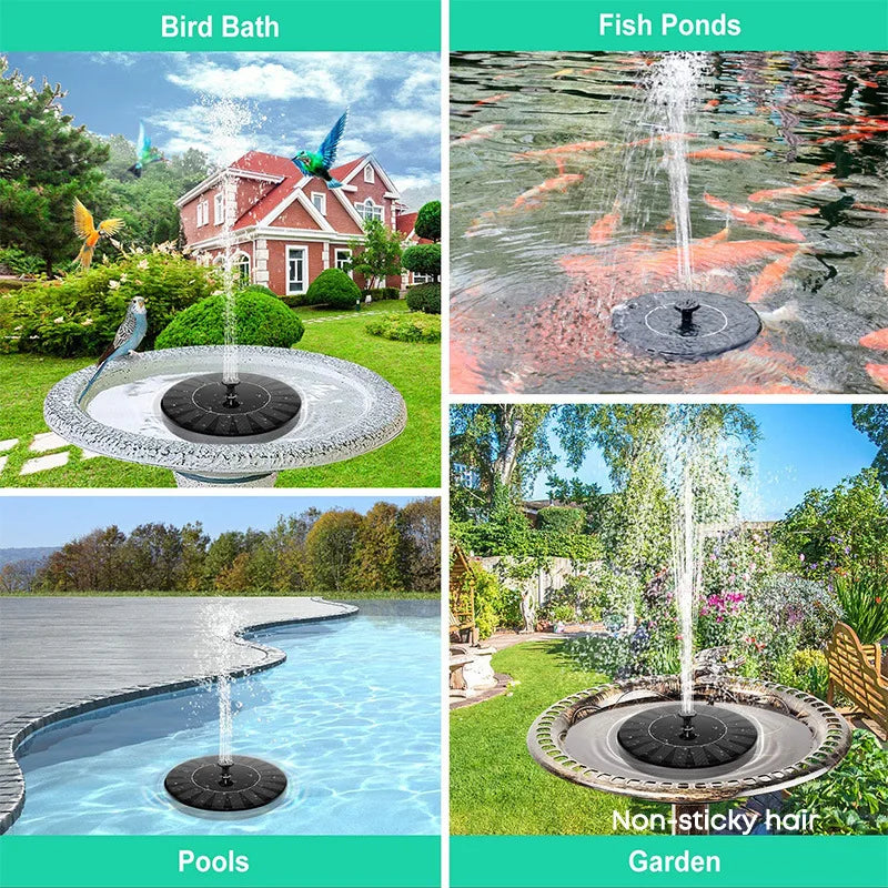 Outdoor Solar Birdbath Fountain – Floating Garden & Pool Decoration