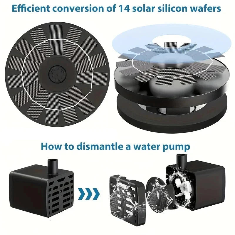 Outdoor Solar Birdbath Fountain – Floating Garden & Pool Decoration