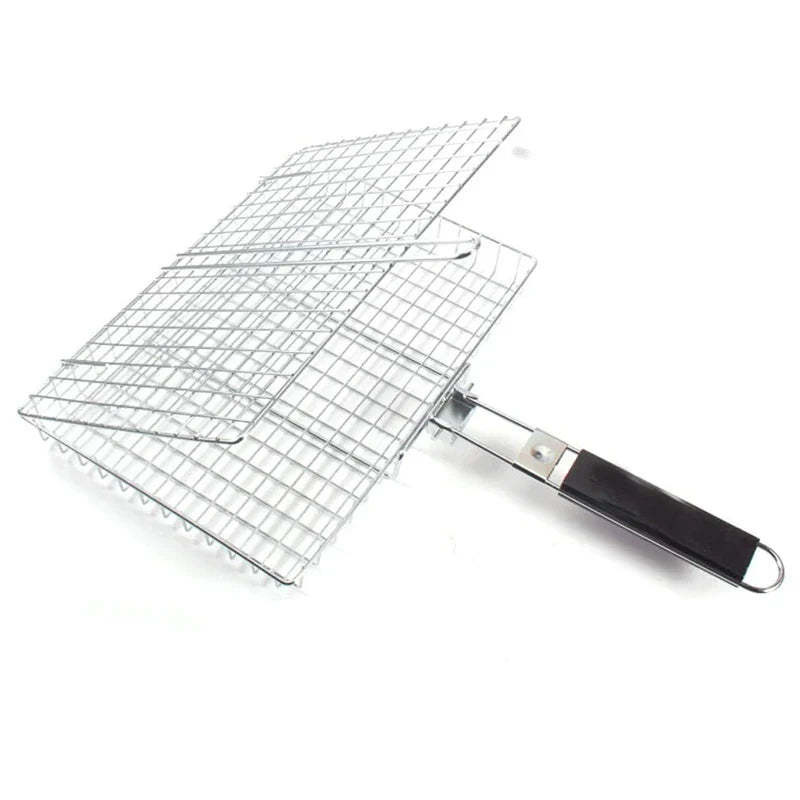 Stainless Steel BBQ Grill Basket with Handle