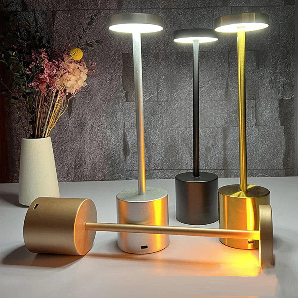 Classic Rechargeable Touch Table Lamp – Stepless Dimming & 3 Color Modes