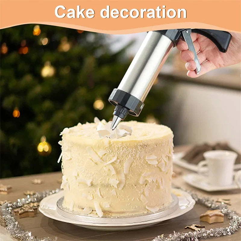 🎄 Christmas Stainless Steel Cookie & Cake Decorating Gun Set