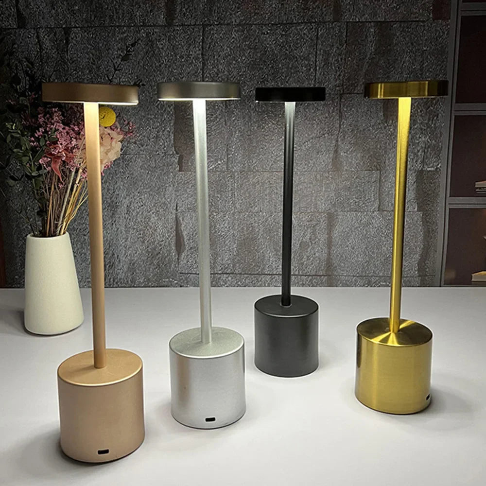 Classic Rechargeable Touch Table Lamp – Stepless Dimming & 3 Color Modes