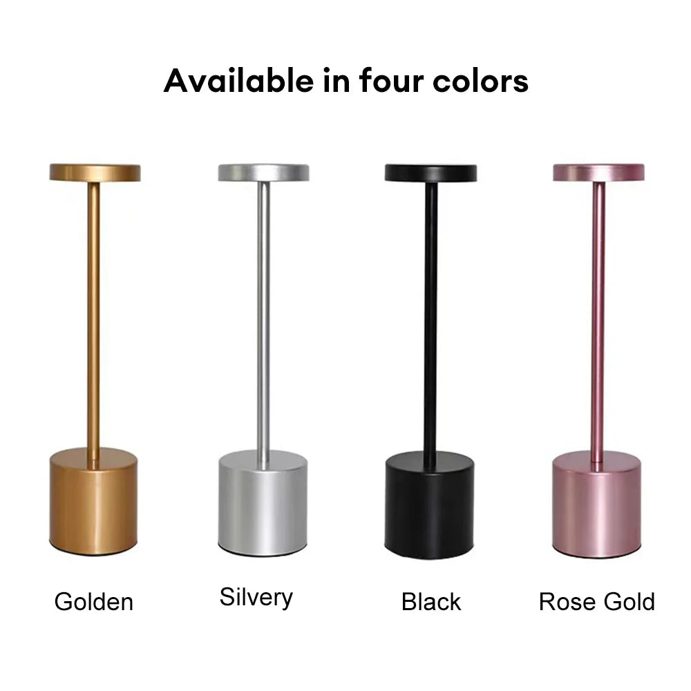 Classic Rechargeable Touch Table Lamp – Stepless Dimming & 3 Color Modes