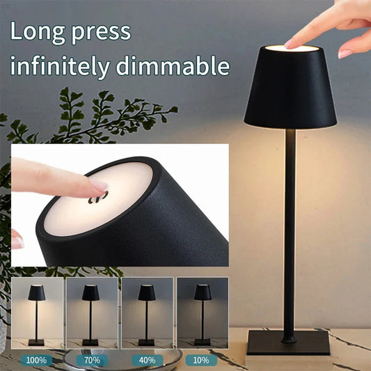 Wireless LED Table Lamp – Rechargeable Light with Touch Control