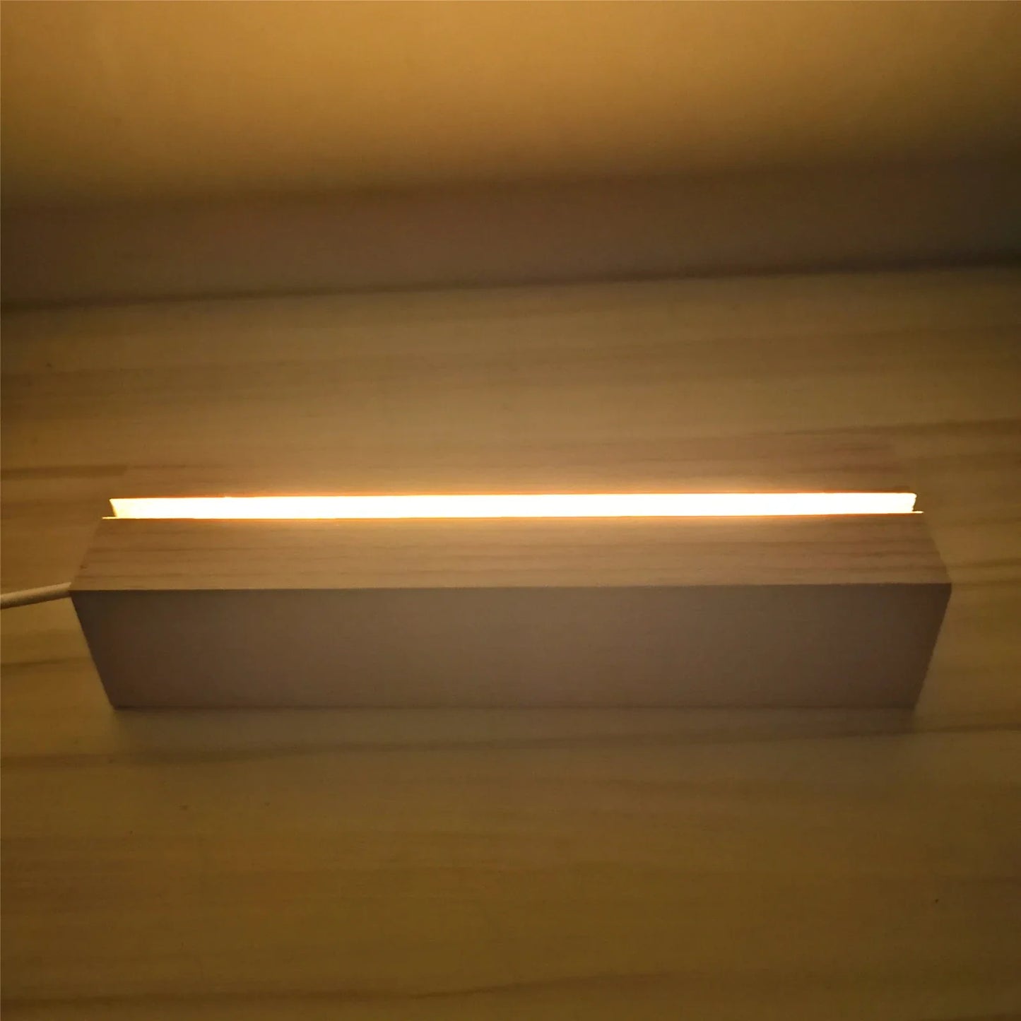 LED Wood Light Display Base – USB Wooden Stand for Crystal & Resin Art