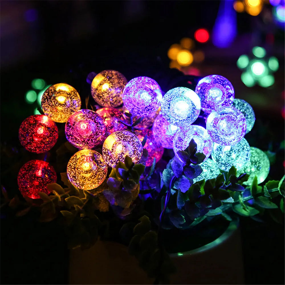 Solar Bubble Bead String Lights