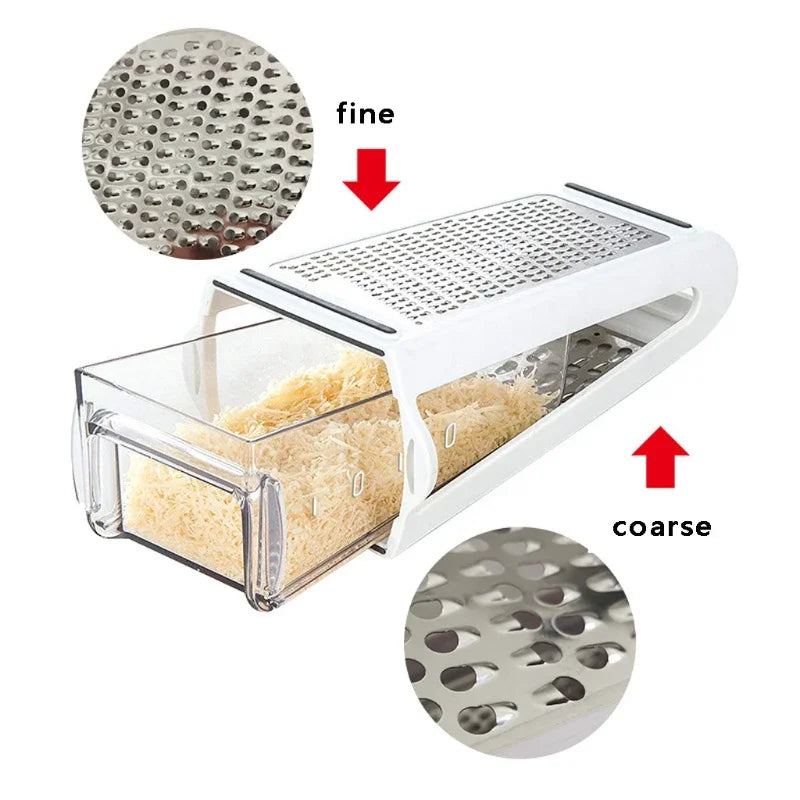 DualPrep 2-Sided Cheese & Vegetable Grater with Container