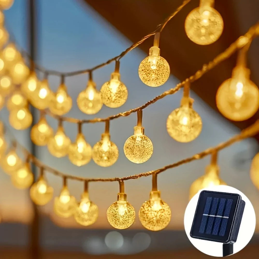Solar Crystal Light String – LED Outdoor Decoration
