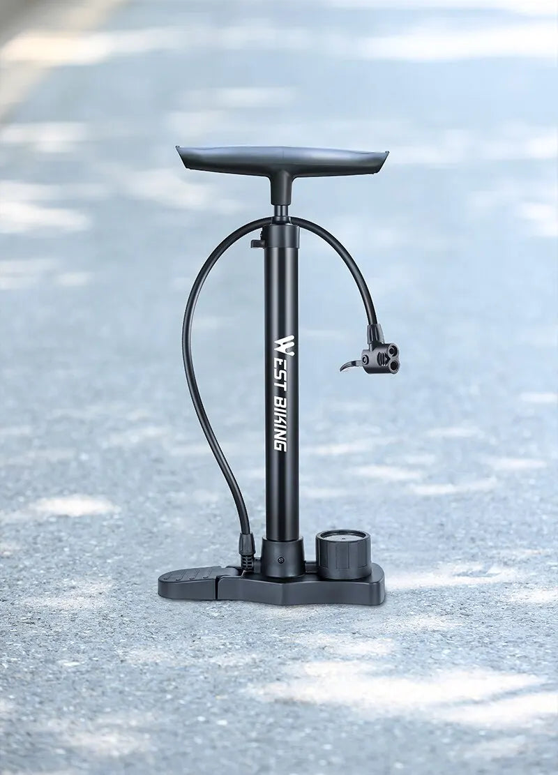 Stainless Steel Bicycle Pump with Pressure Gauge