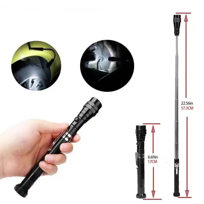 LED magnetic flexible flashlight for tight spaces
