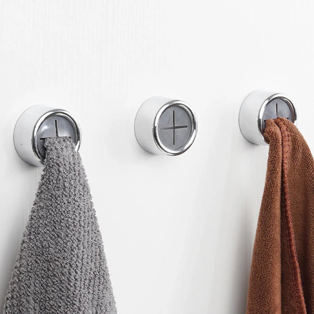 Adhesive Towel Plug Holder - Wall Mounted, Punch-Free Bathroom & Kitchen Organizer (3pcs)