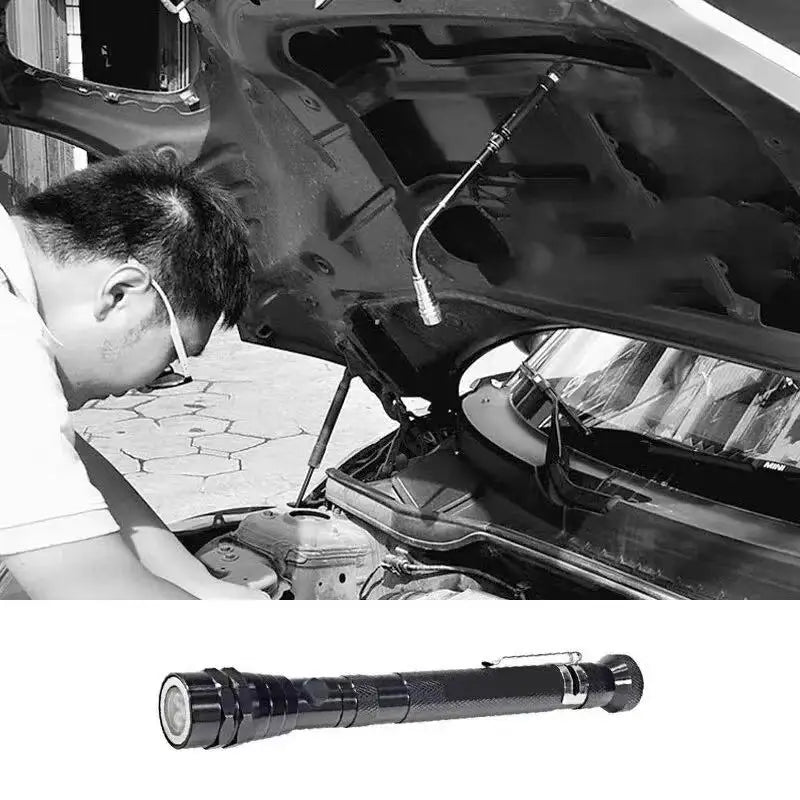 LED magnetic flexible flashlight for tight spaces