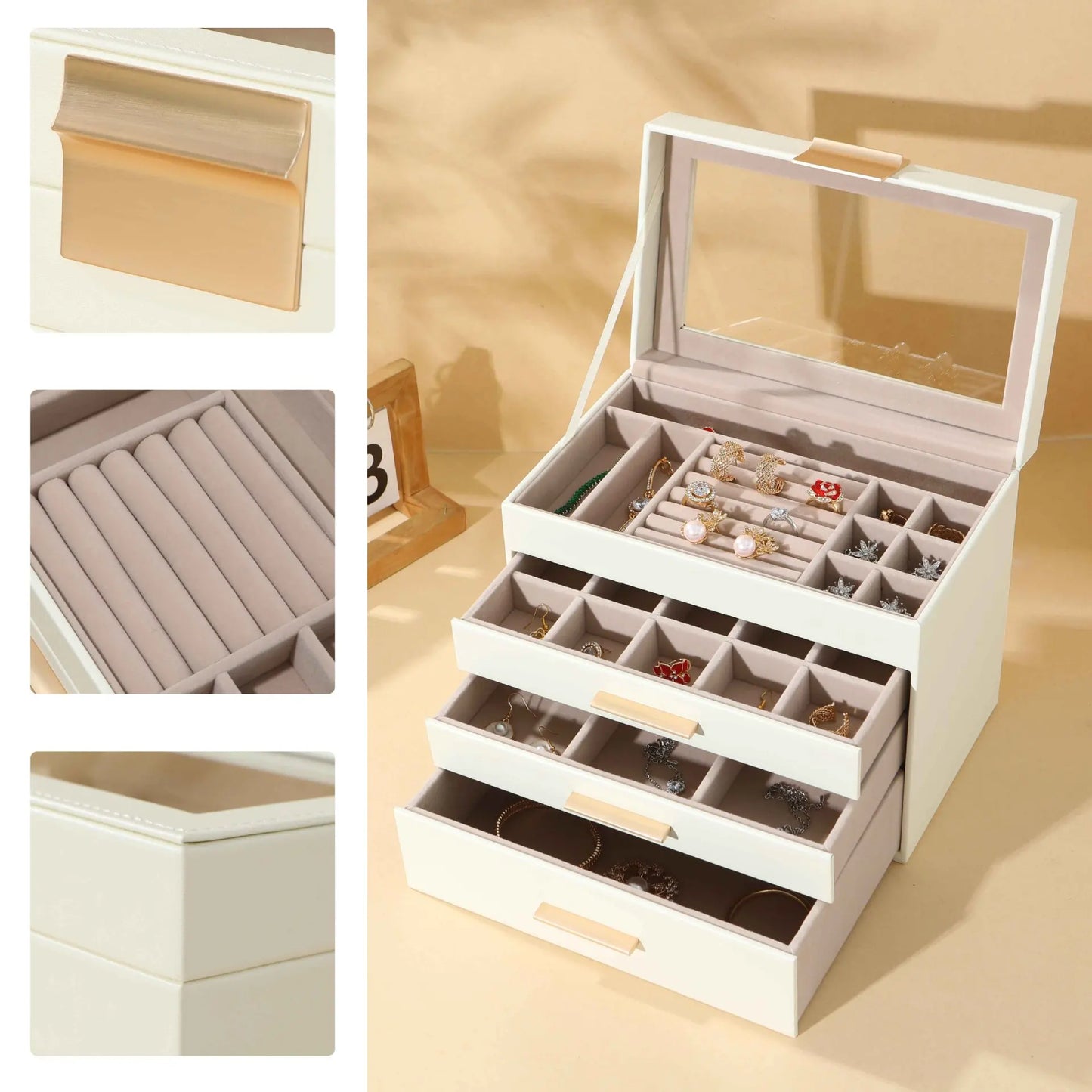 Aurora Gold Four-Layer Jewelry Organizer