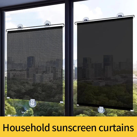 Retractable Sunshade Roller Curtain with Suction Cups