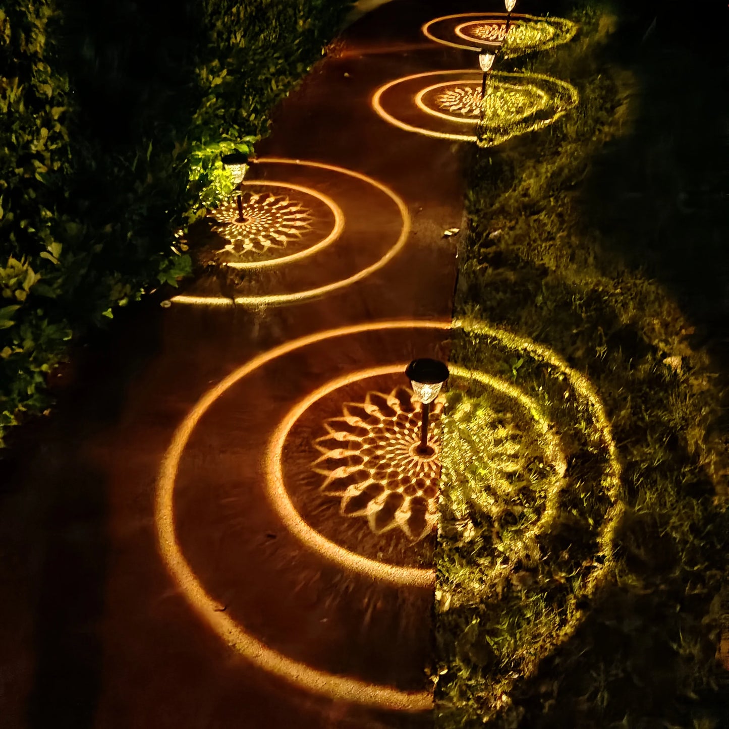 Solar Light Outdoor Waterproof Circle Shadow