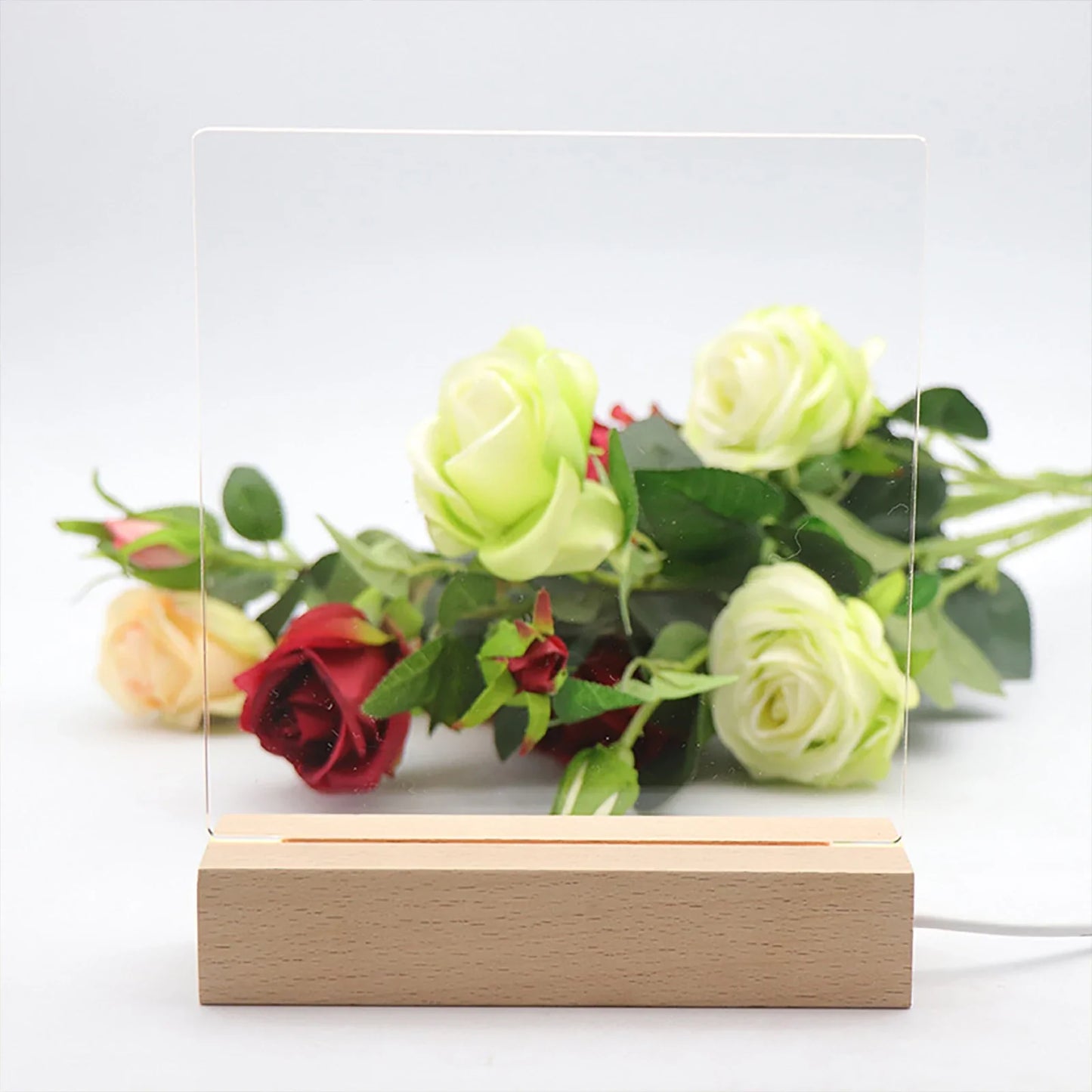LED Wood Light Display Base – USB Wooden Stand for Crystal & Resin Art