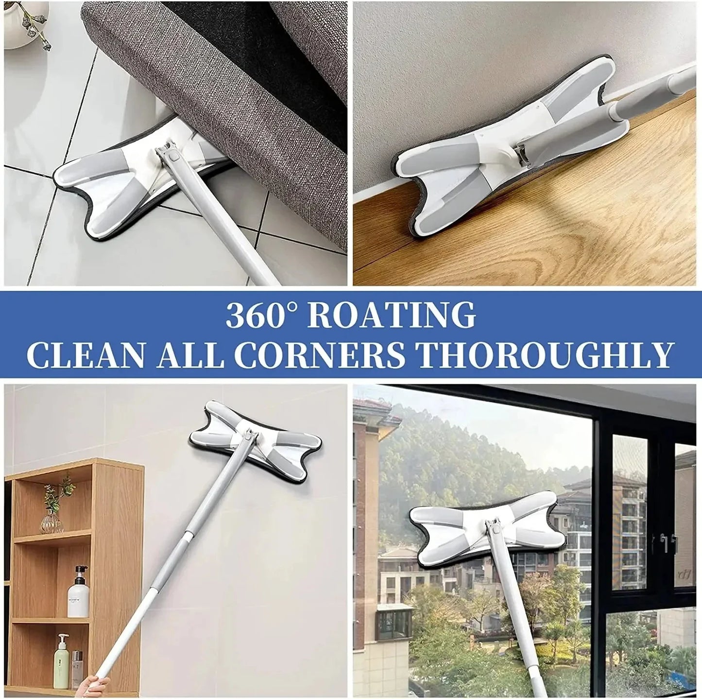 Self-Wringing Floor Mop with Replaceable Pads