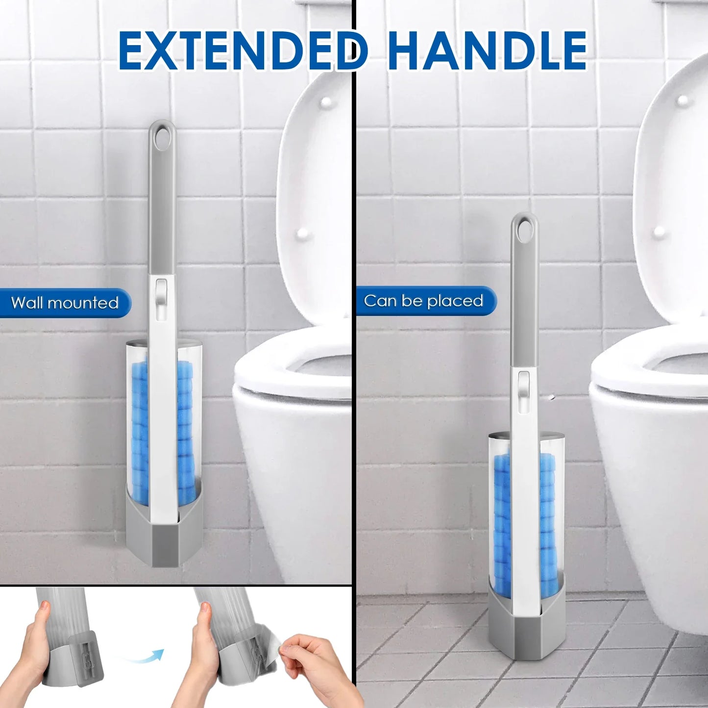 Toilet Wand Kit – 360° Cleaning Brush with 24 Disposable Heads