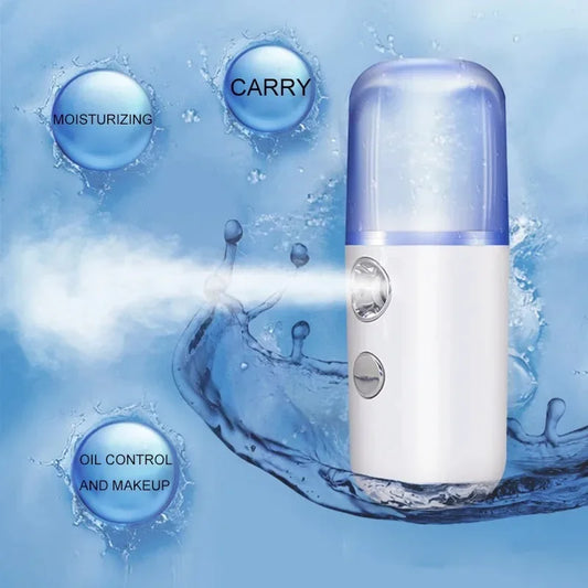 Nano Facial Hydrator Sprayer - Mini Rechargeable Humidifier & Face Steamer for Skin Care