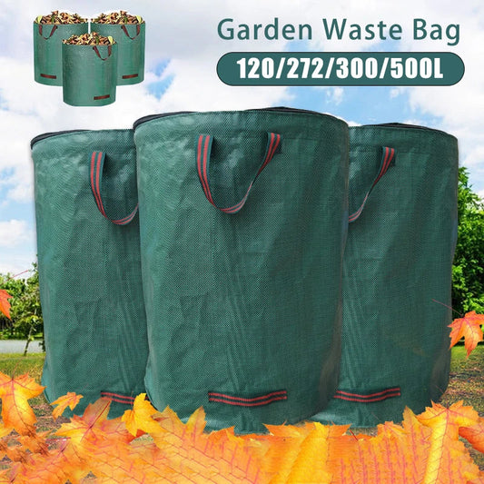 Garden Yard Waste Bag with Lid – Foldable Leaf Collection Storage