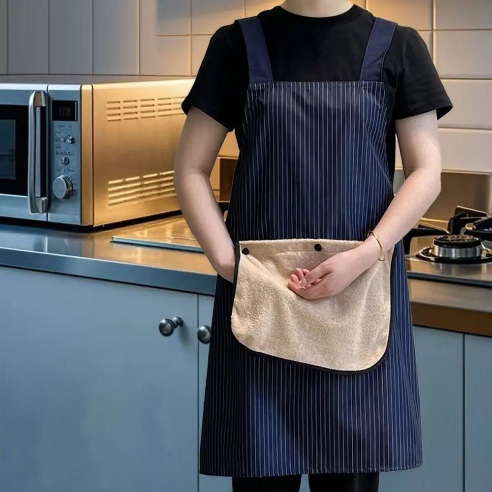 Waterproof Kitchen Apron with Removable Hand Towel