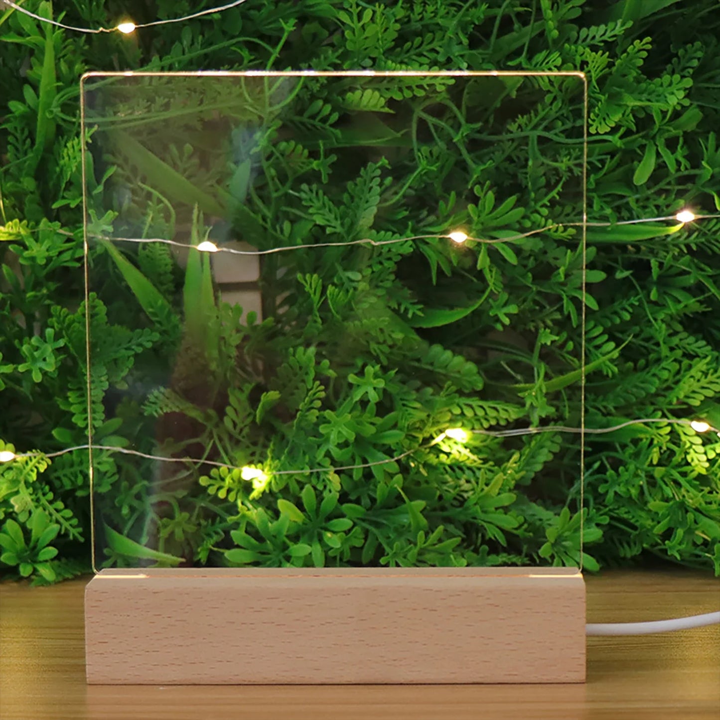 LED Wood Light Display Base – USB Wooden Stand for Crystal & Resin Art