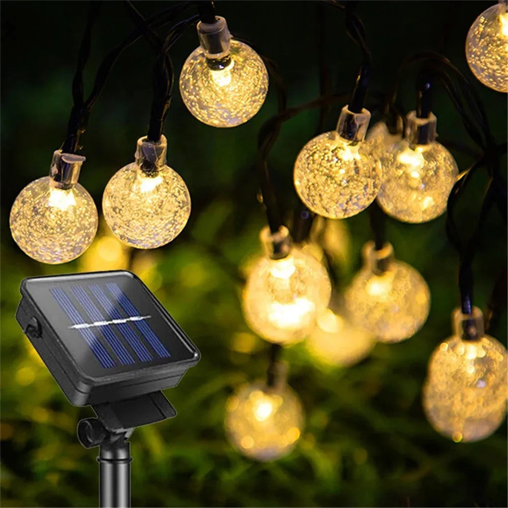Solar Bubble Bead String Lights