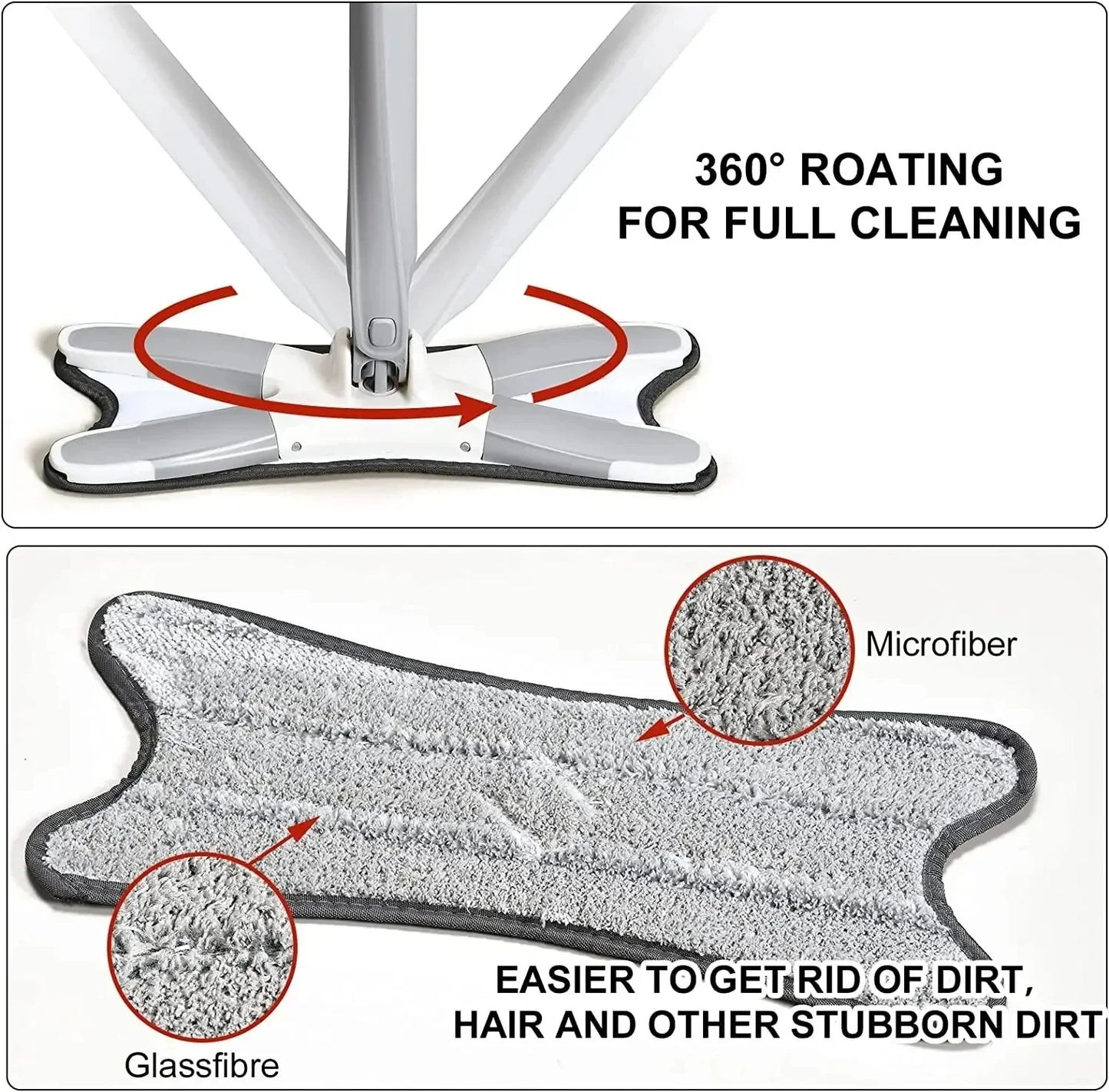 Self-Wringing Floor Mop with Replaceable Pads