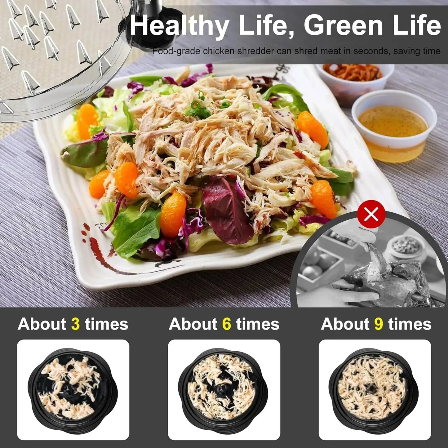 QuickPull Chicken Shredder Tool – Easy Meat Shredding with Lid