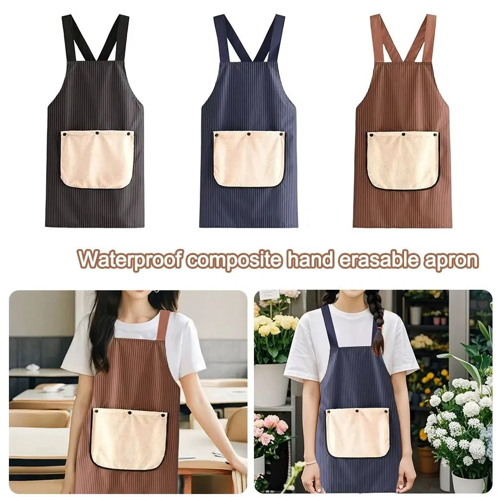 Waterproof Kitchen Apron with Removable Hand Towel