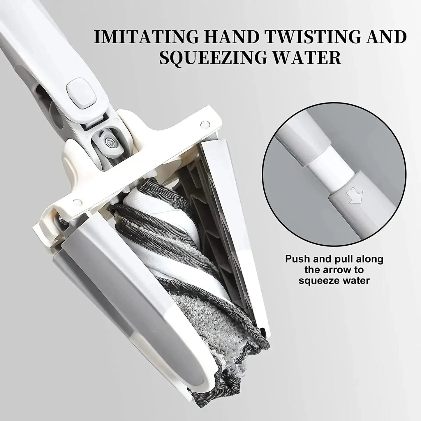 Self-Wringing Floor Mop with Replaceable Pads