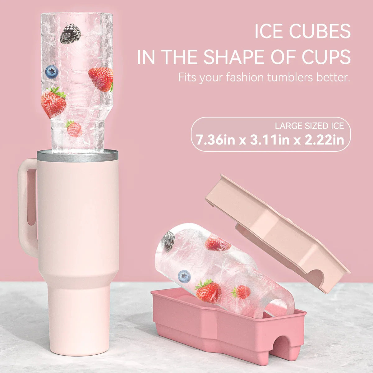 Silicone Ice Cube Mold for Stanley Cup – Cylinder-Shaped Ice Tray