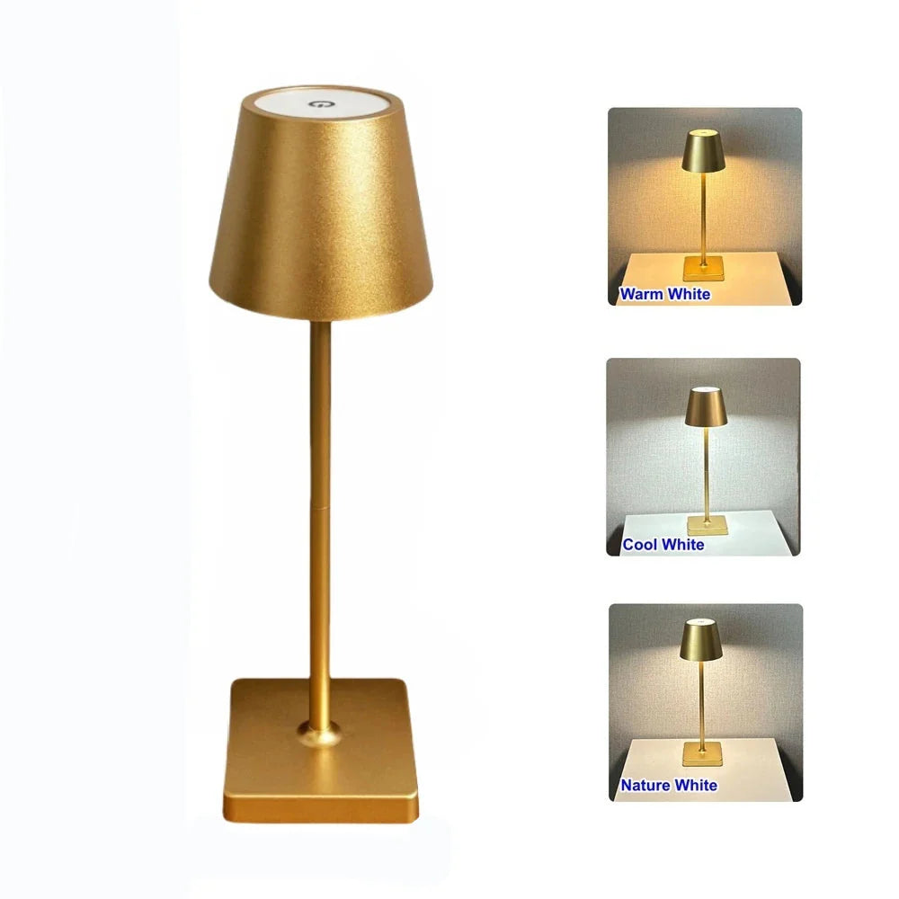 Wireless LED Table Lamp – Rechargeable Light with Touch Control