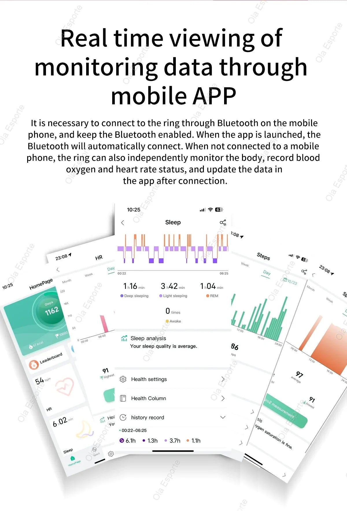 Smart Ring – Sleep Wearable with Heart Rate & Blood Oxygen Monitor, IP68 Waterproof, Multi-Sport Tracking