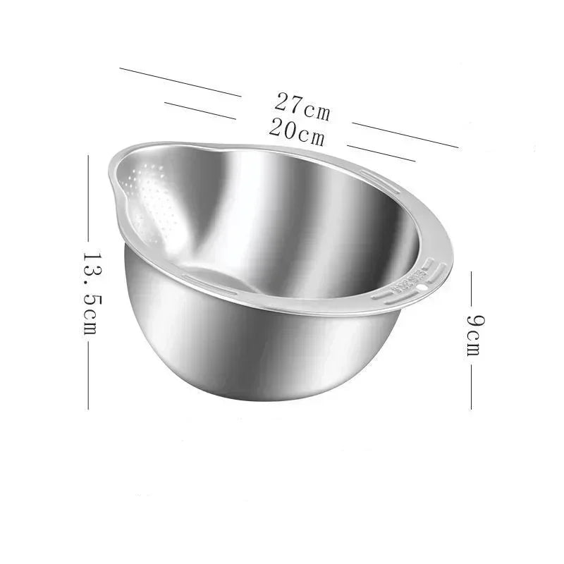 Stainless Steel Rice Washer & Strainer Bowl