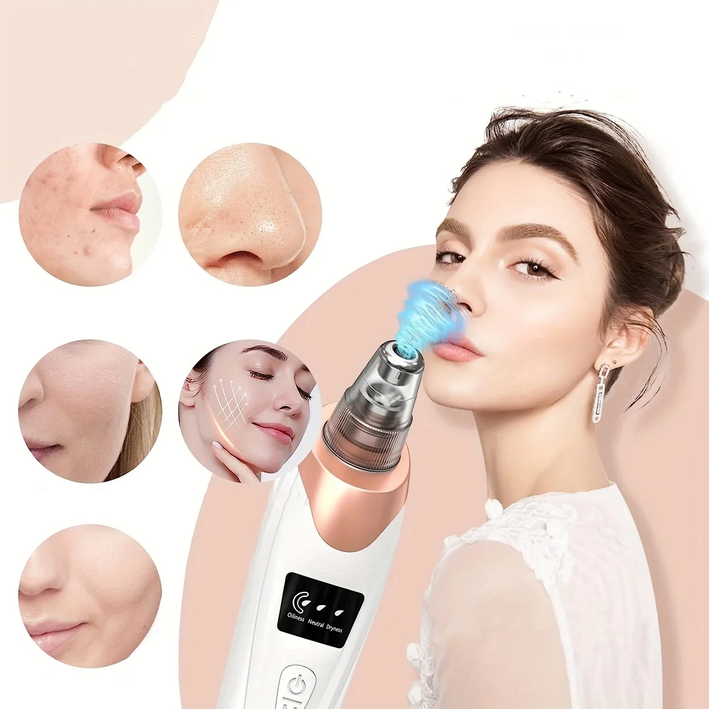 Blackhead Remover Pore Vacuum - 5 Suction Modes USB Rechargeable Facial Pore Cleaner Kit
