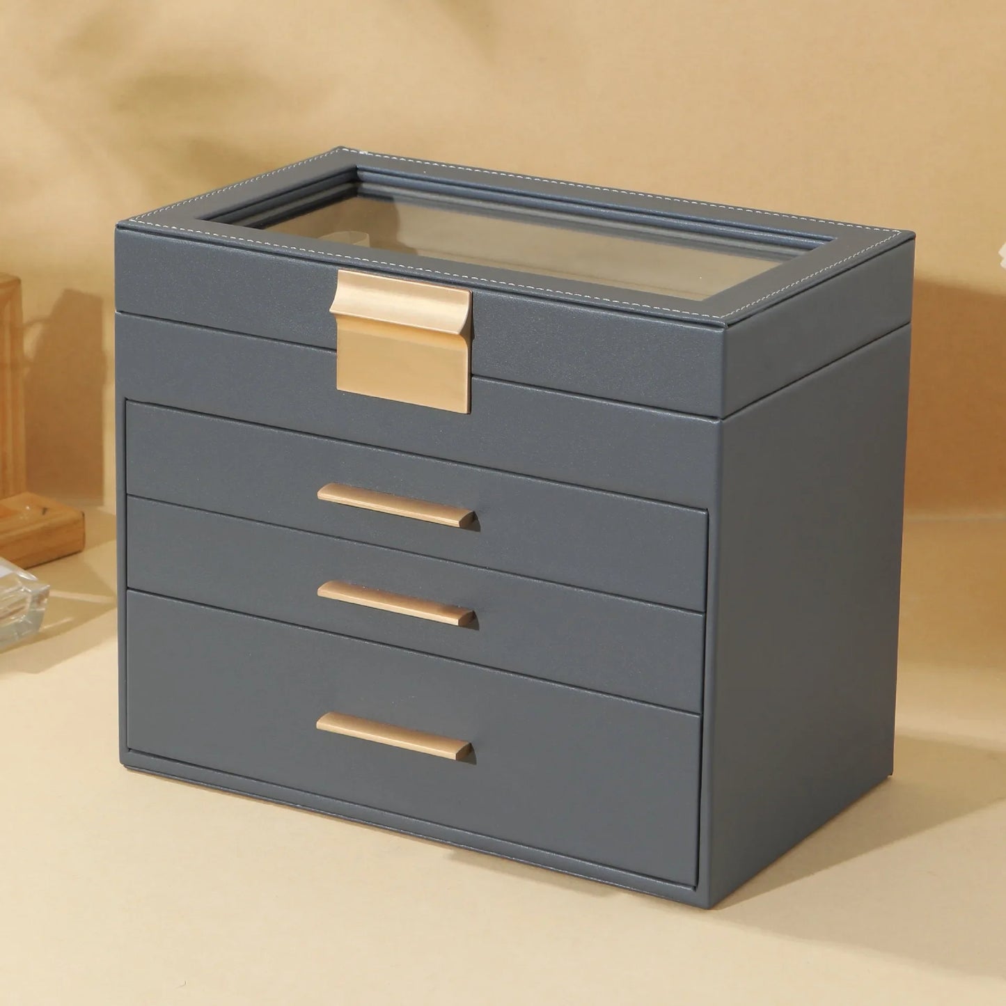 Aurora Gold Four-Layer Jewelry Organizer