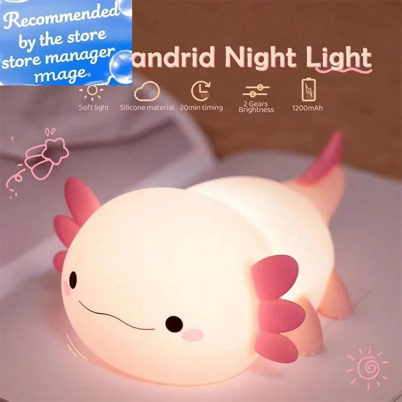 Cute Axolotl Night Light