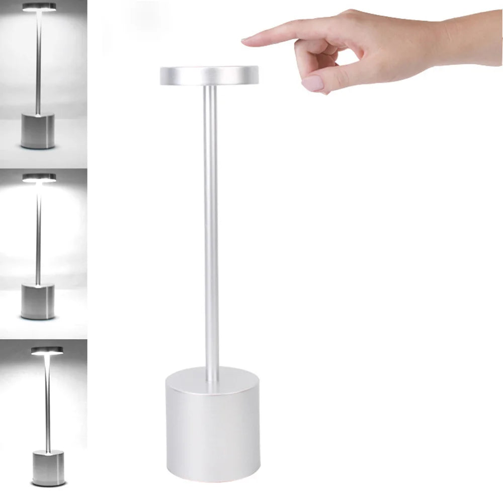 Classic Rechargeable Touch Table Lamp – Stepless Dimming & 3 Color Modes